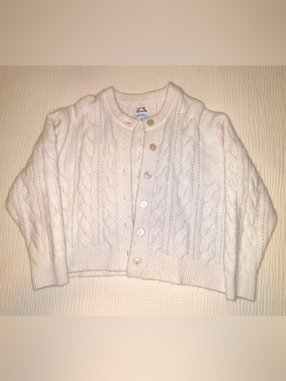 Classic Cable Button-Front Cardigan - Cream